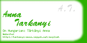 anna tarkanyi business card