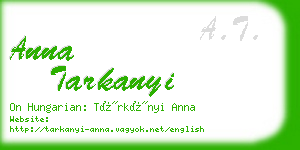 anna tarkanyi business card